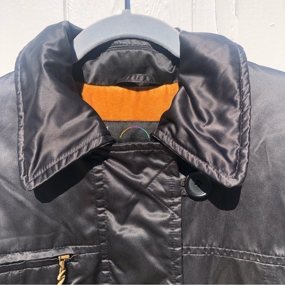 Vtg Bogner Black Satin Look Winter Jacket Water Resistant - Picture 3 of 12